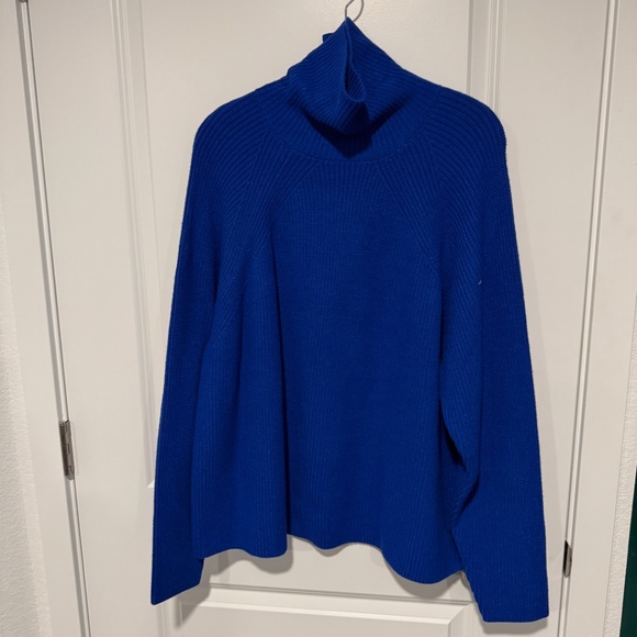 NWT Marks and Spencer Soft Touch Ribbed Roll Neck Jumper - Blue XL - Picture 2 of 11